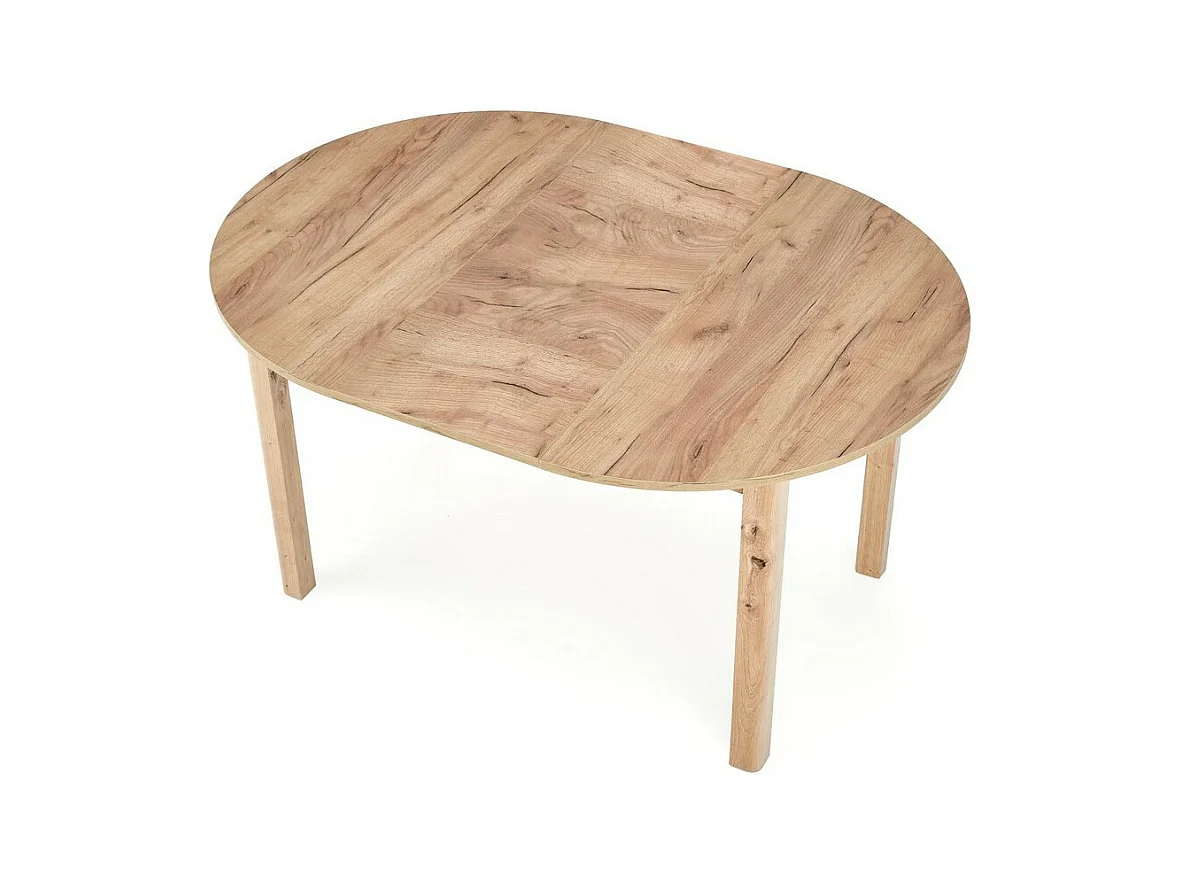 Table à manger ronde 100cm extensible aspect chêne CARENE