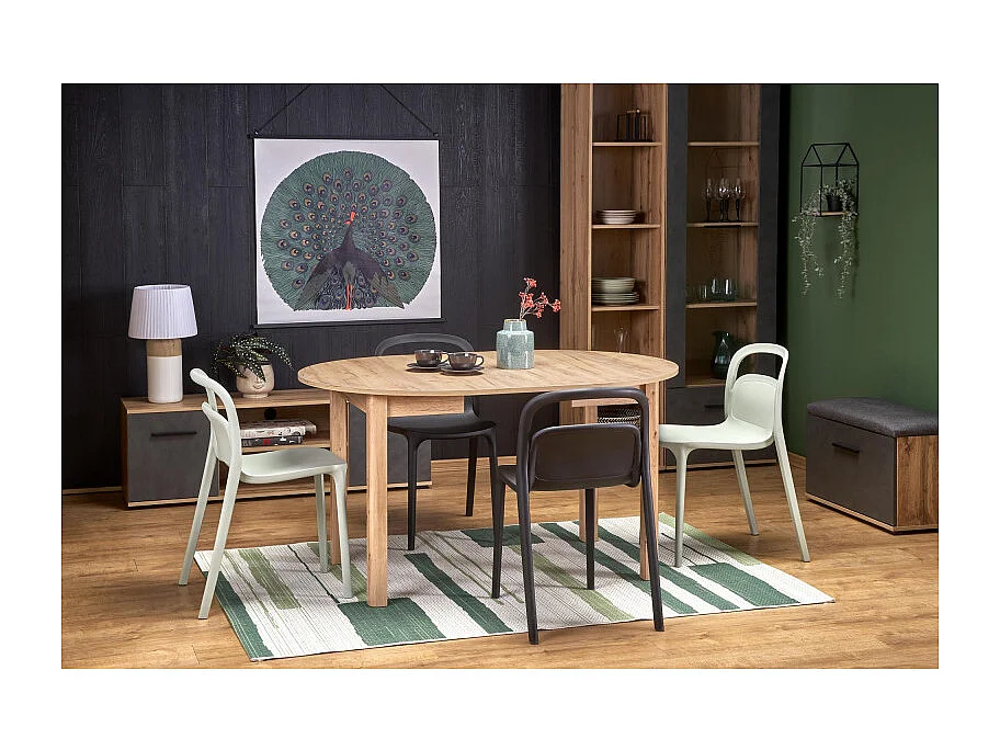 Tavolo da pranzo rotondo 100cm allungabile effetto rovere CARENE