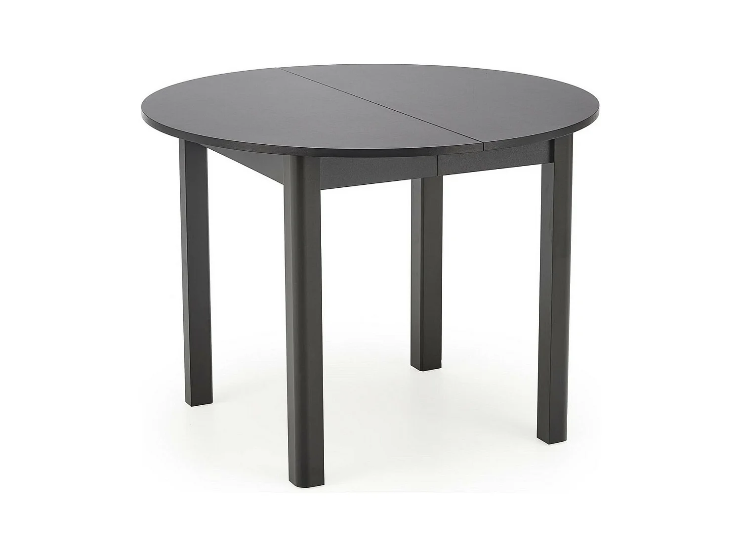 Table à manger ronde 100 cm extensible noire CARENE
