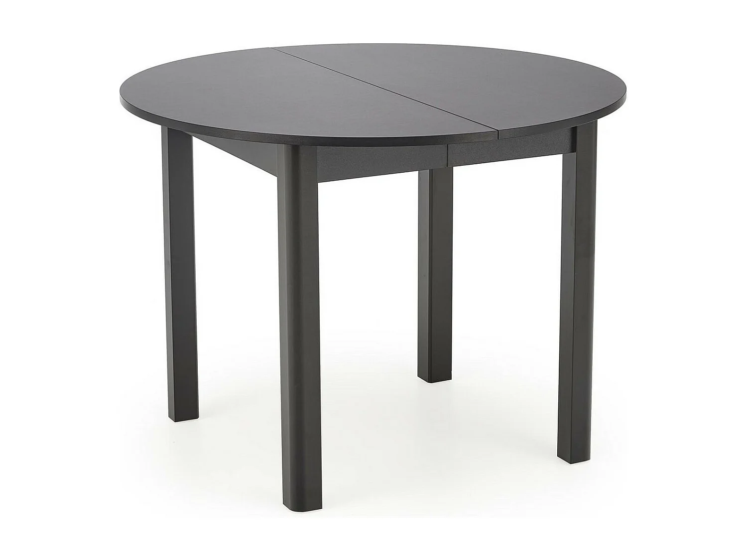 Table à manger ronde 100 cm extensible noire CARENE