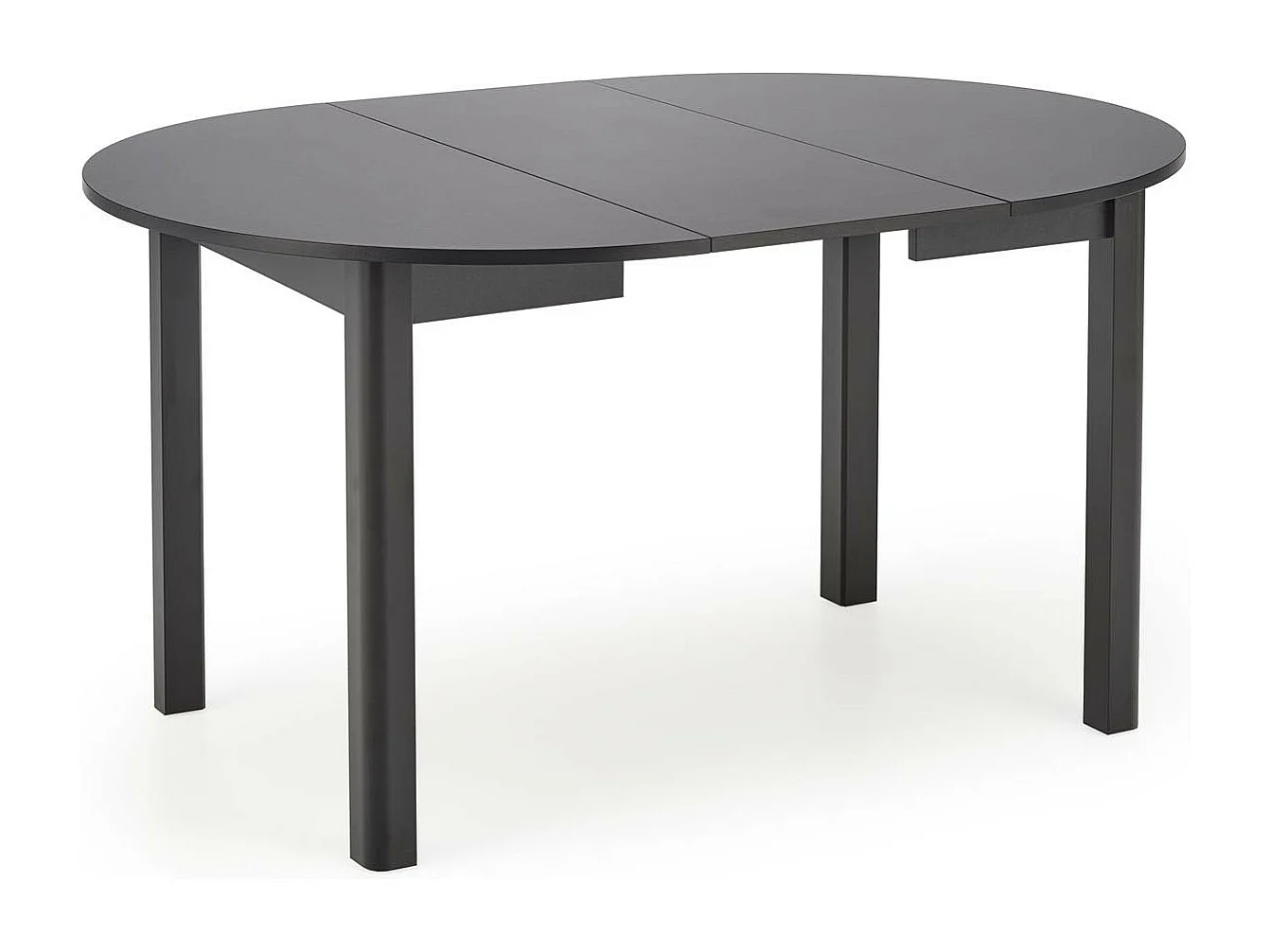 Table à manger ronde 100 cm extensible noire CARENE
