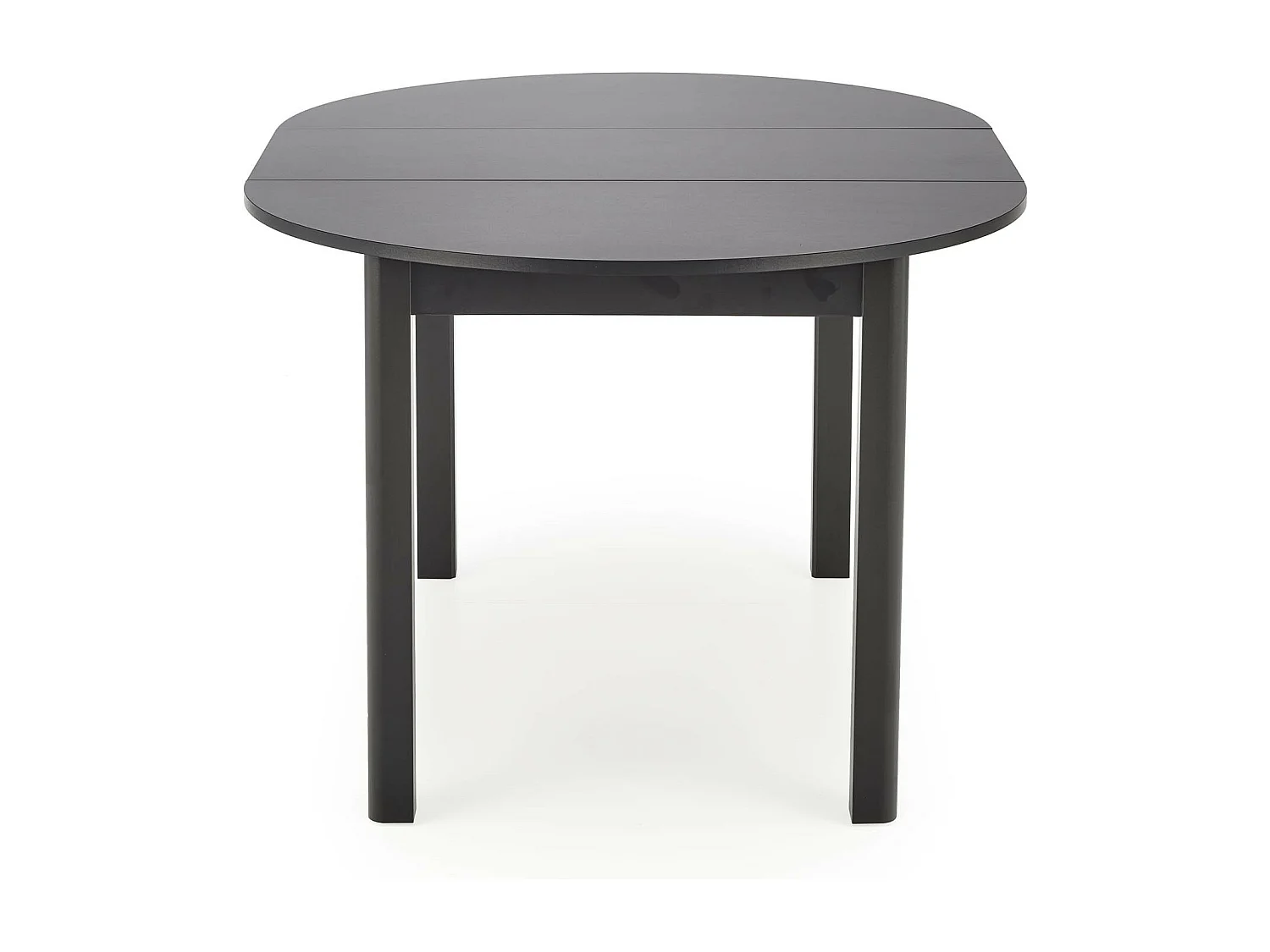 Table à manger ronde 100 cm extensible noire CARENE