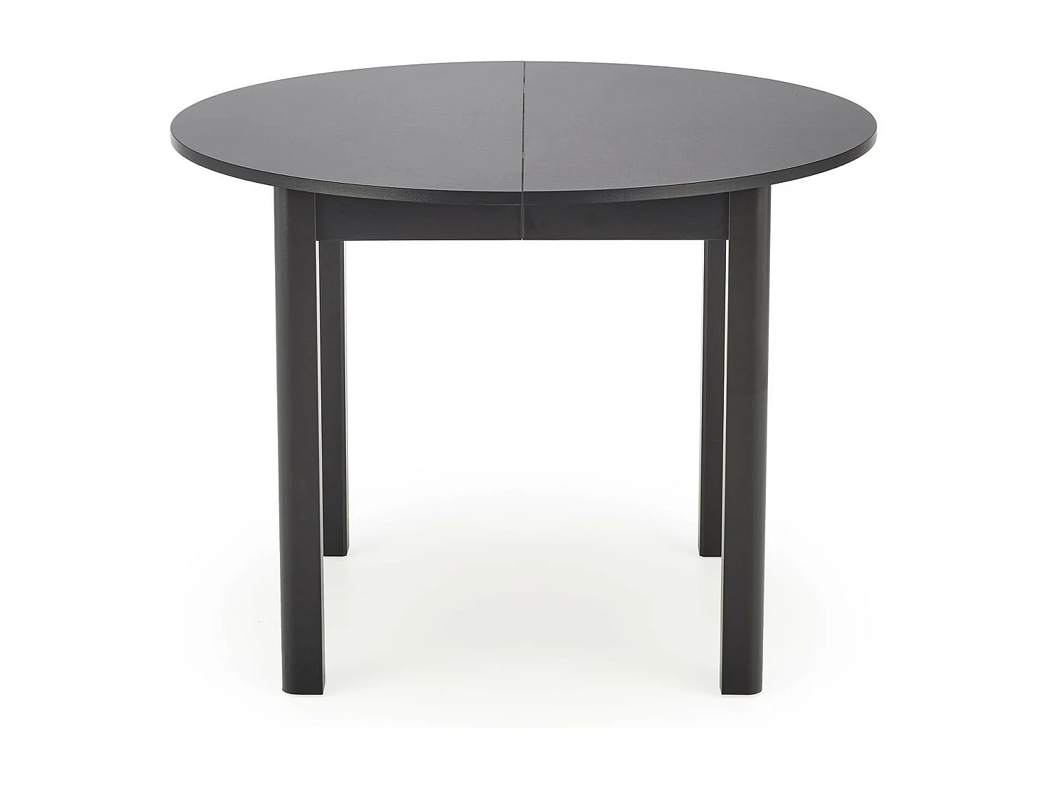 Table à manger ronde 100 cm extensible noire CARENE