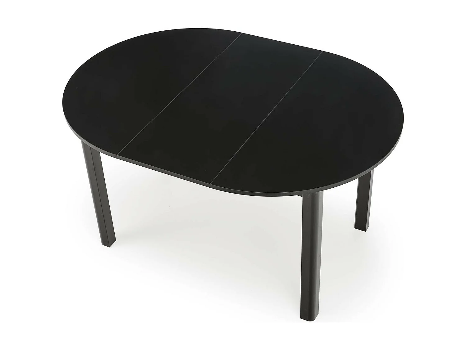 Table à manger ronde 100 cm extensible noire CARENE