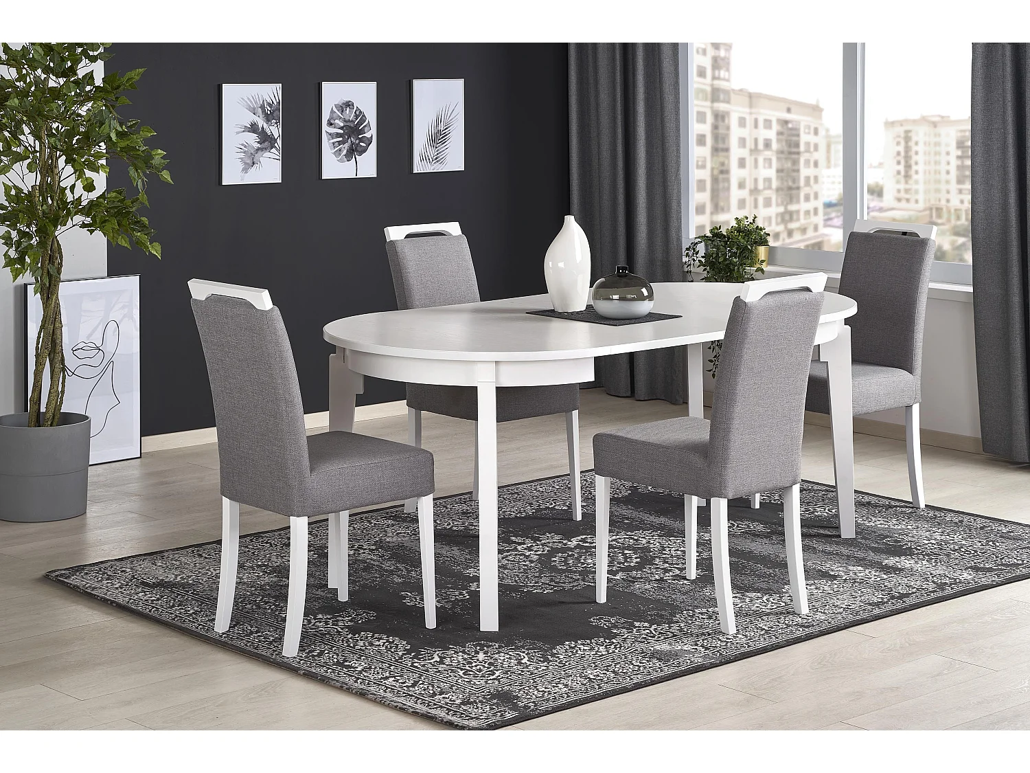 Table ronde extensible blanche Cox