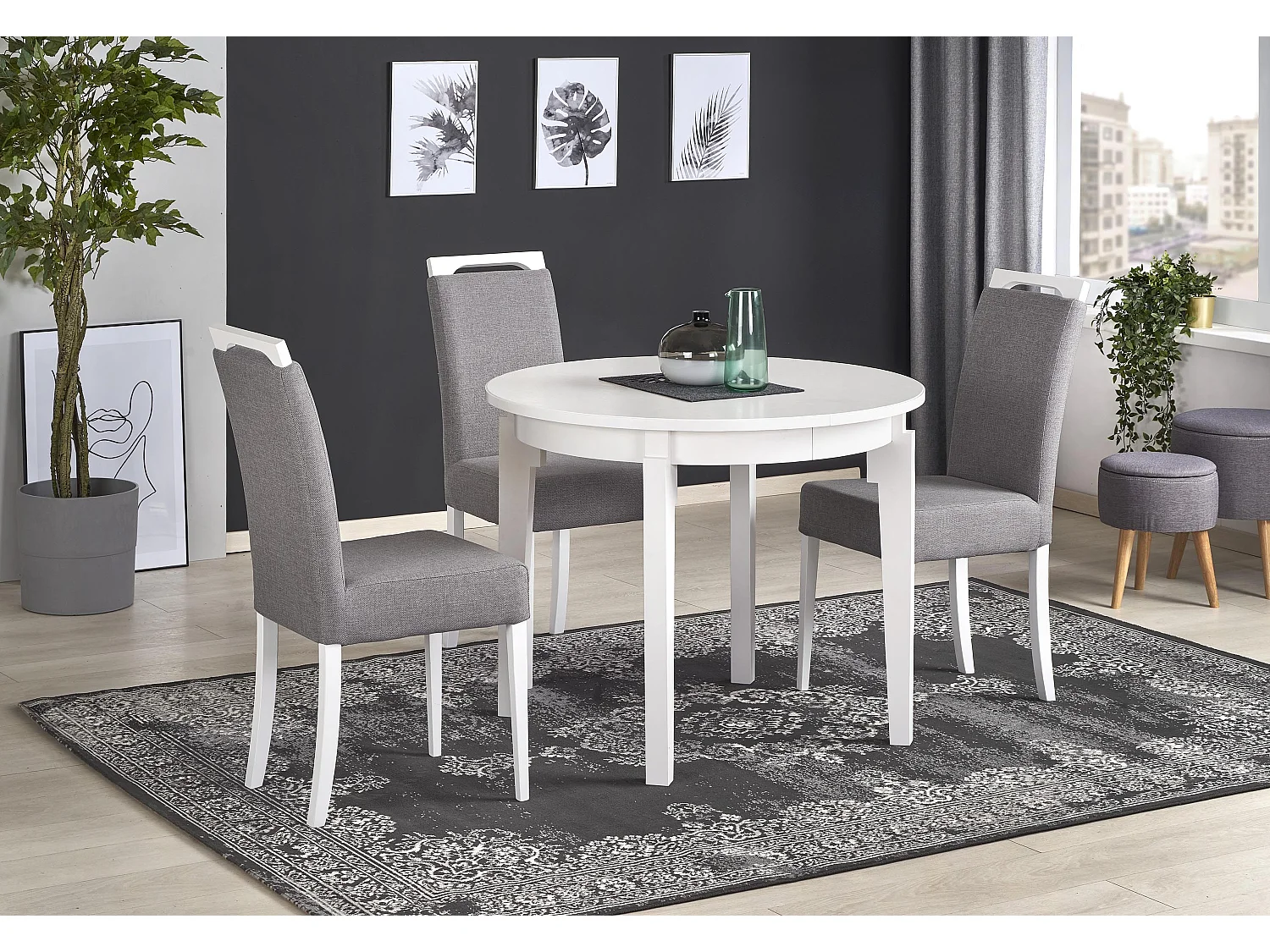 Table ronde extensible blanche Cox