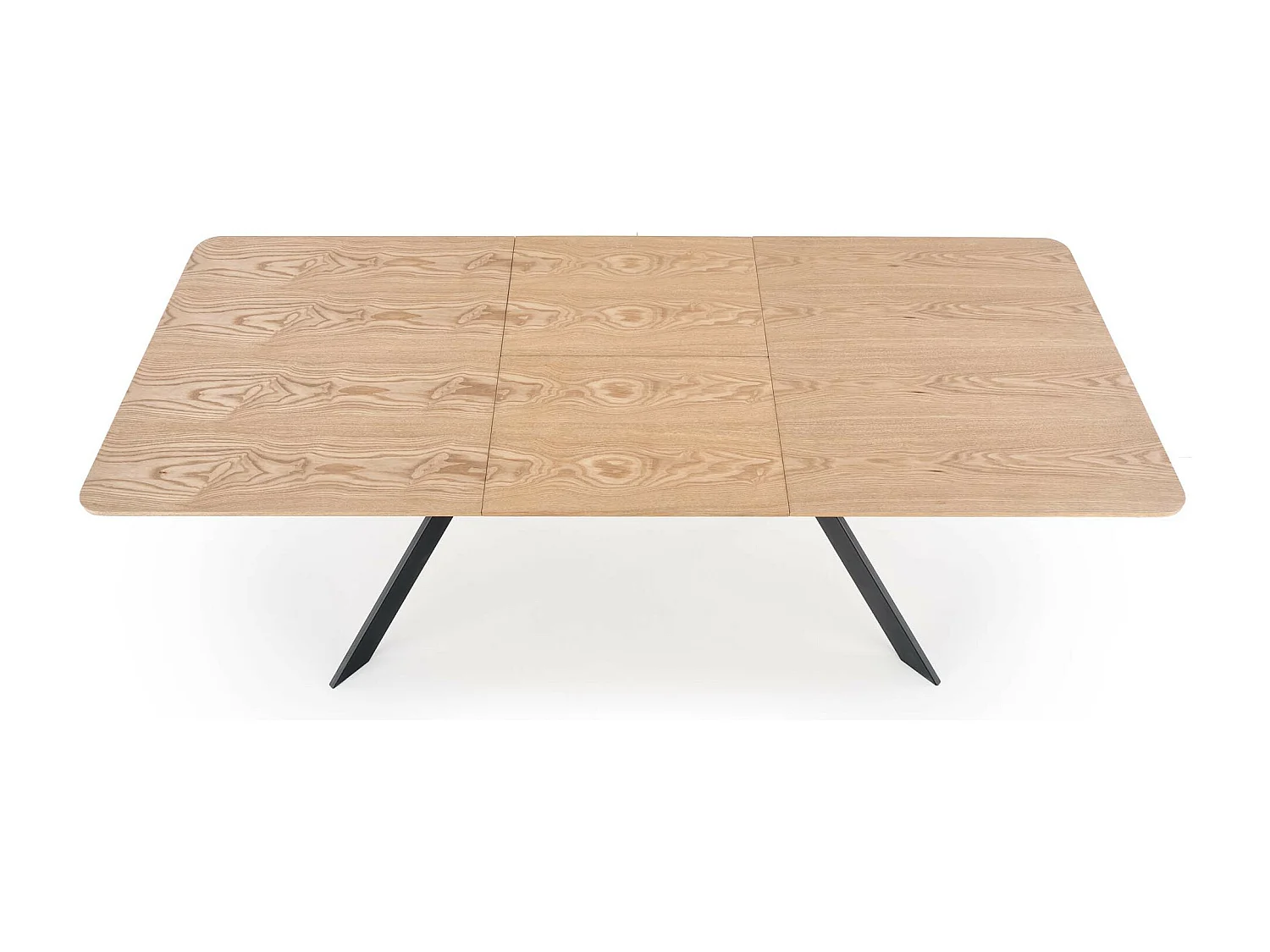 Mesa de comedor extensible 160-220cm aspecto roble y metal negro OGMA