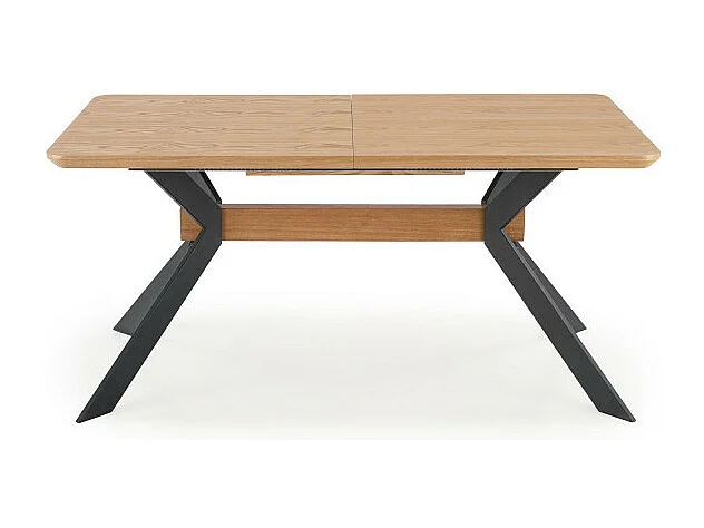 Mesa de comedor extensible 160-220cm aspecto roble y metal negro OGMA