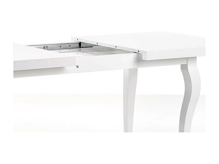 Tavolo da pranzo Vilta barocco bianco con prolunga