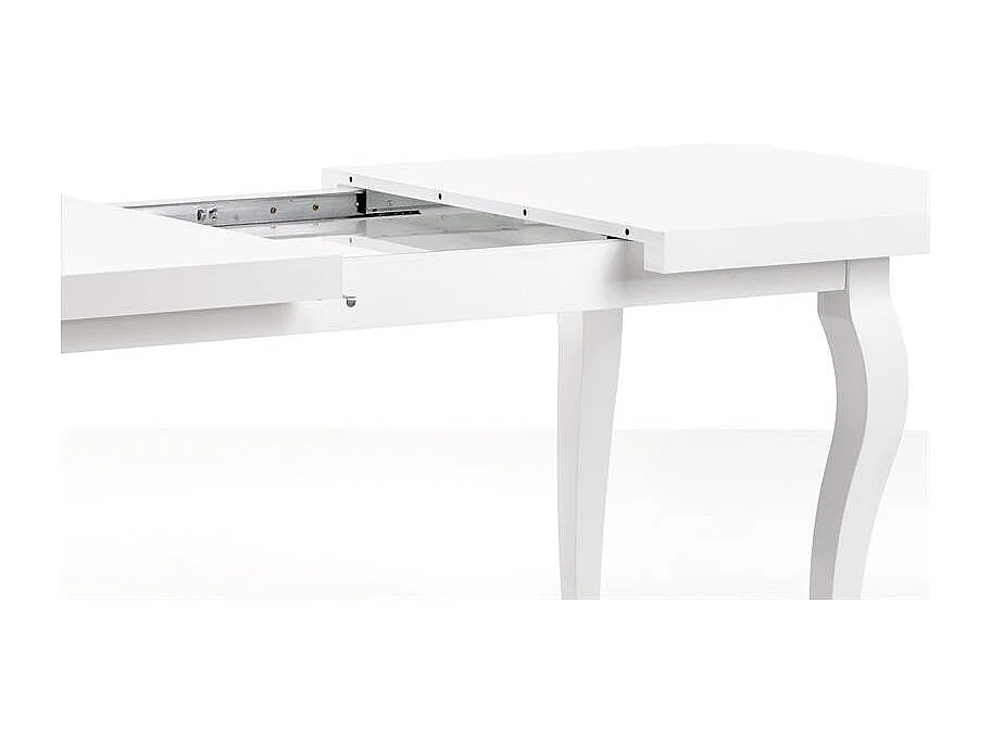 Table salle a manger baroque blanche avec rallonge Vilta