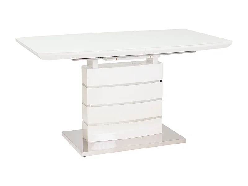Table à manger extensible blanc laqué 140cm Klem