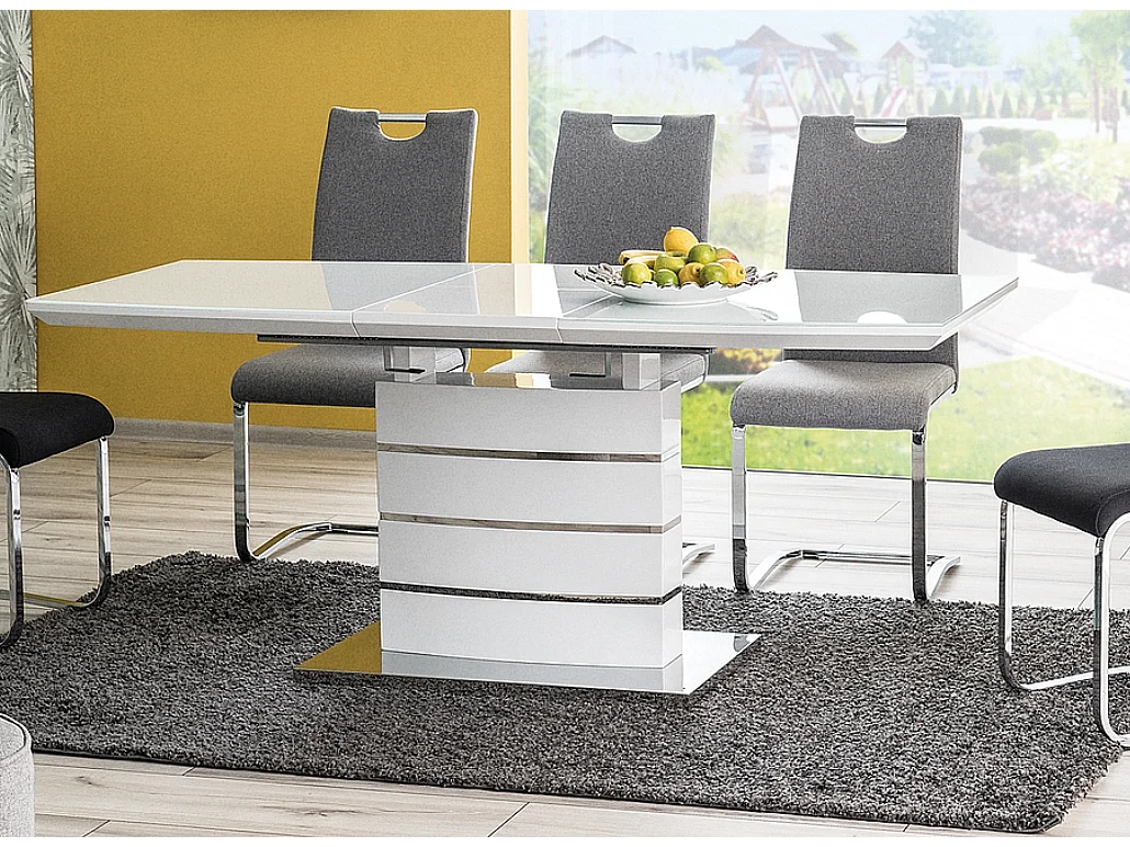 Mesa de comedor Klem extensible lacada en blanco 140cm