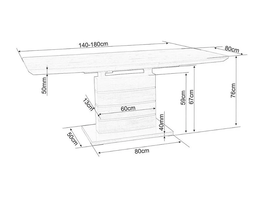 Mesa de comedor Klem extensible lacada en blanco 140cm