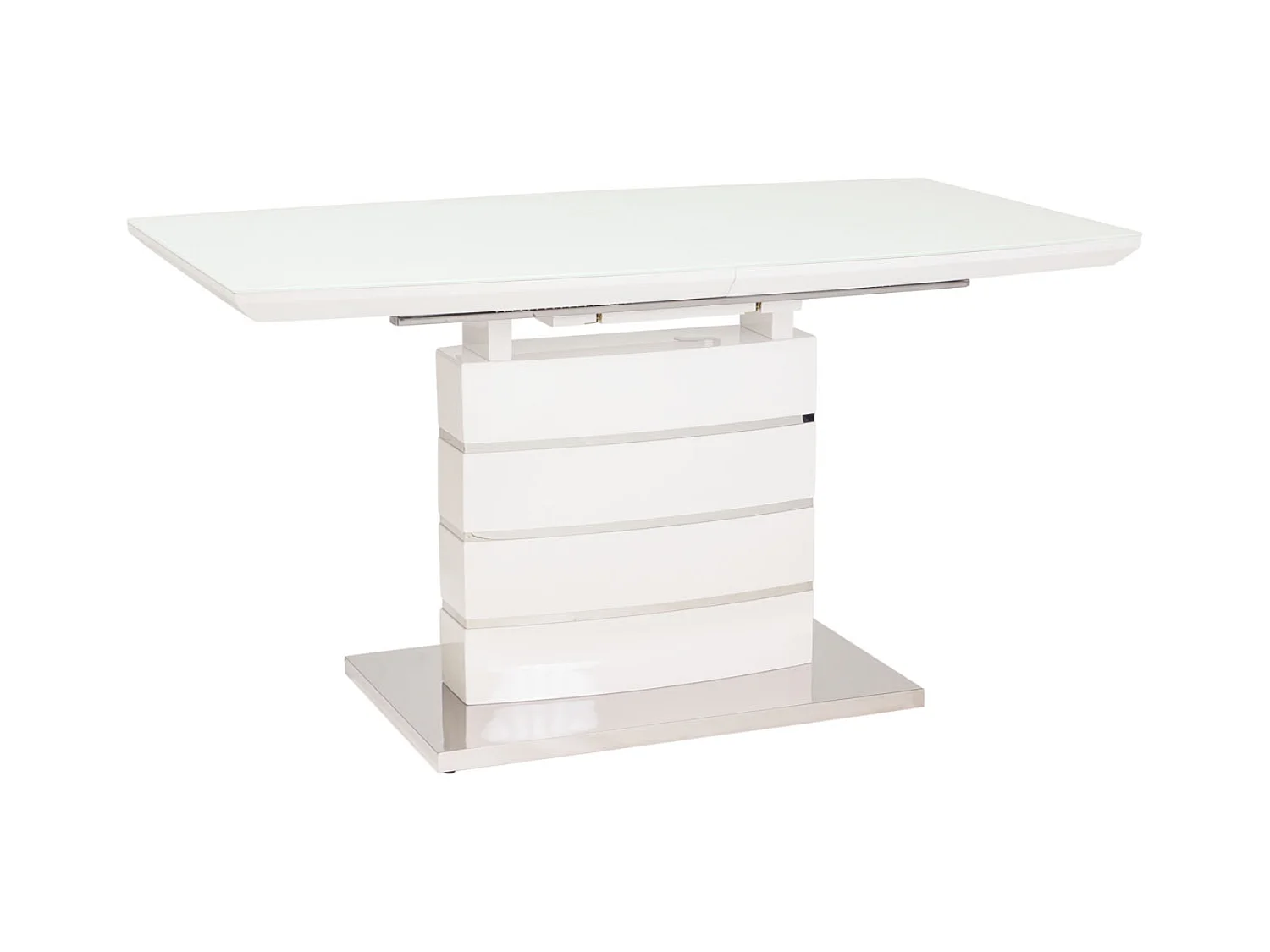 Table à manger extensible blanc laqué 140cm Klem