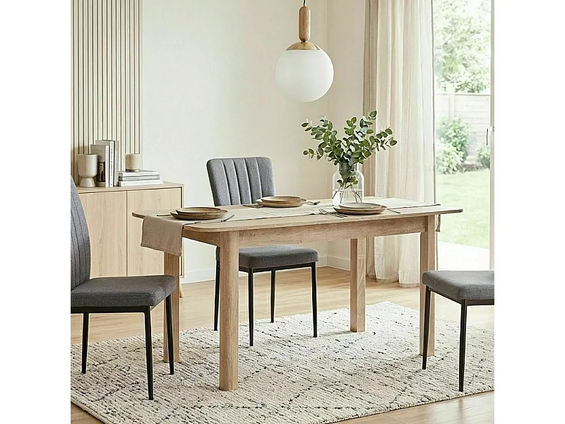 Table à manger extensible chêne sonoma 105-140cm Pamar