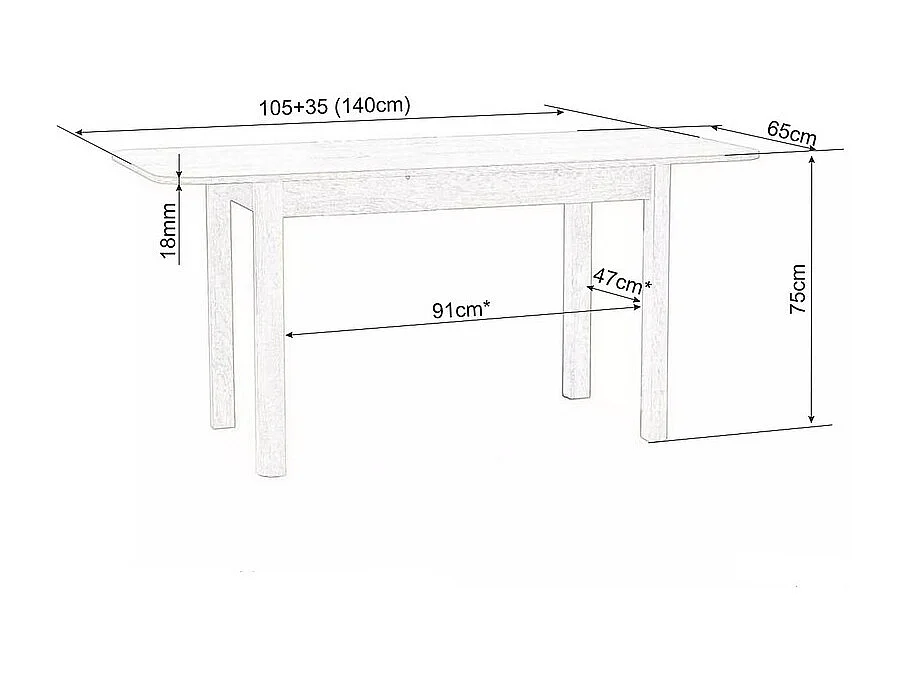 Table à manger extensible chêne sonoma 105-140cm Pamar