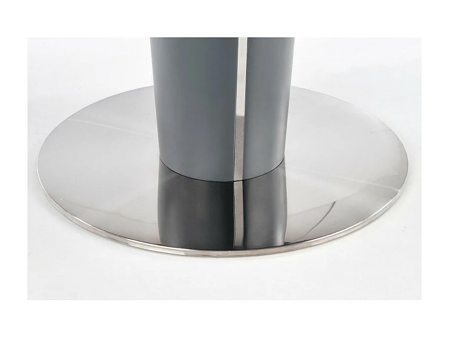 Tavolo rotondo in stile marmo grigio 120-160cm con prolunga e gamba centrale Calvi