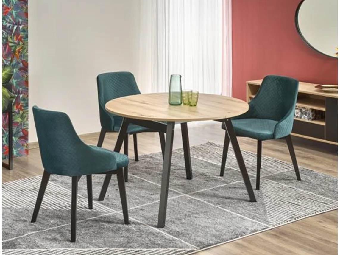 Tavolo rotondo allungabile in legno e nero 102 cm Storend