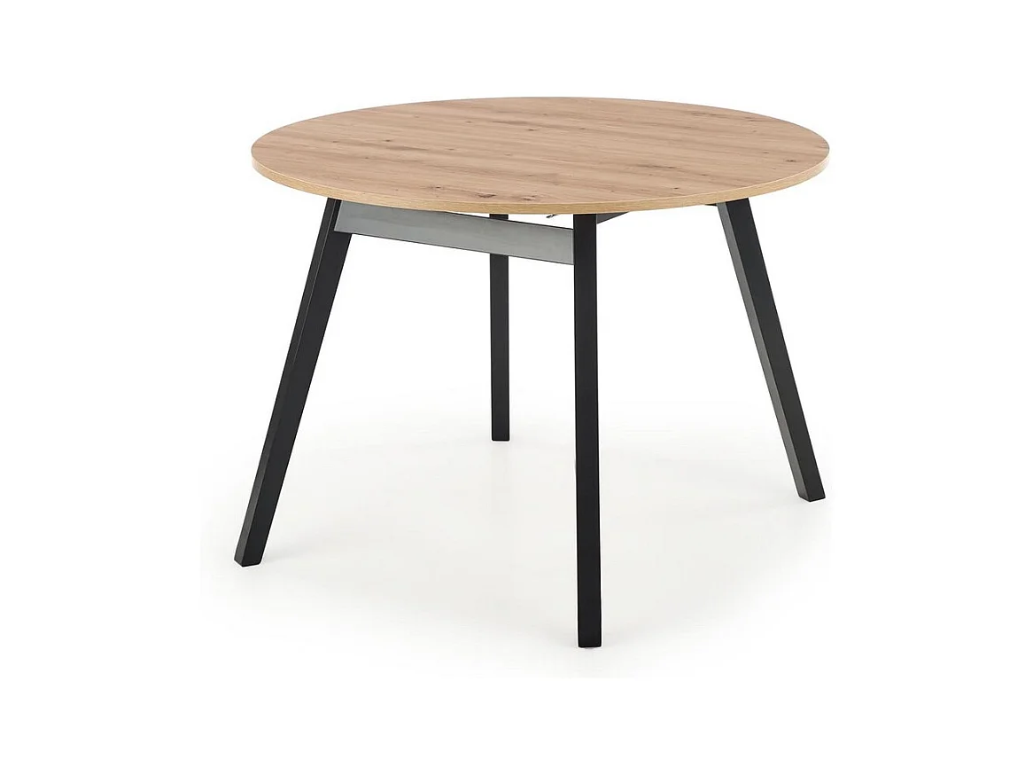 Table ronde extensible noir et bois 102cm Storend