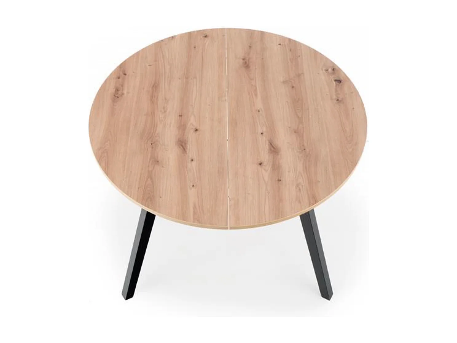 Mesa redonda extensible en negro y madera 102cm Storend