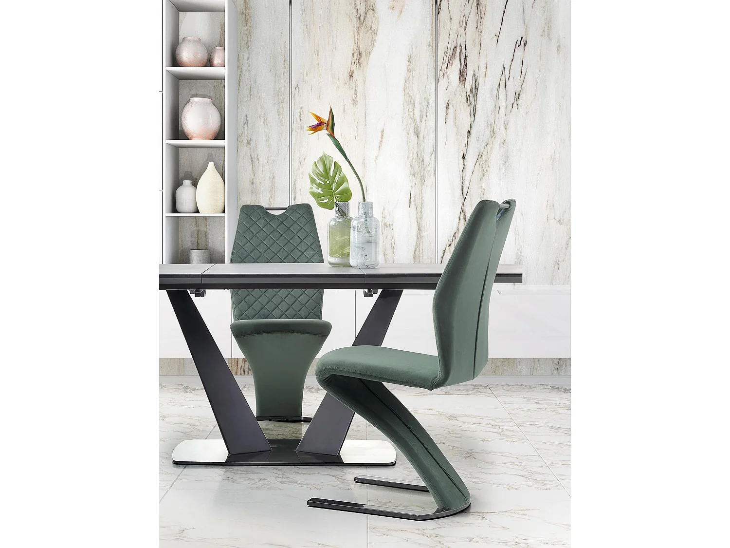 Table a manger grise design 160-220cm Fasta