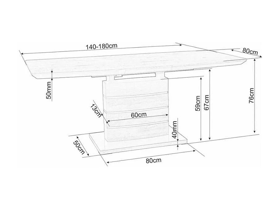 Tavolo da pranzo allungabile Klem 140cm effetto cemento