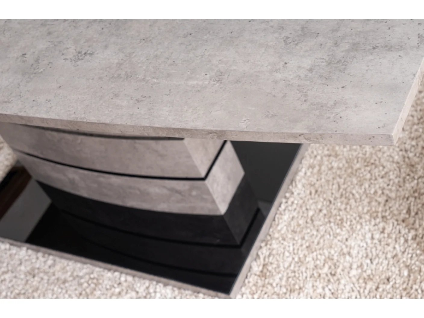 Table à manger extensible effet béton 140cm Klem