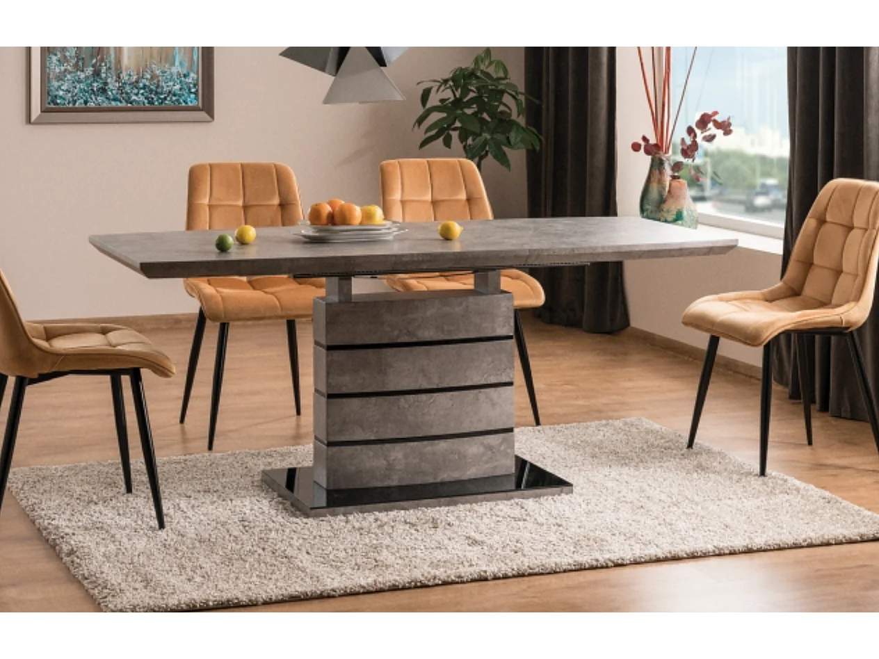 Table à manger extensible effet béton 140cm Klem