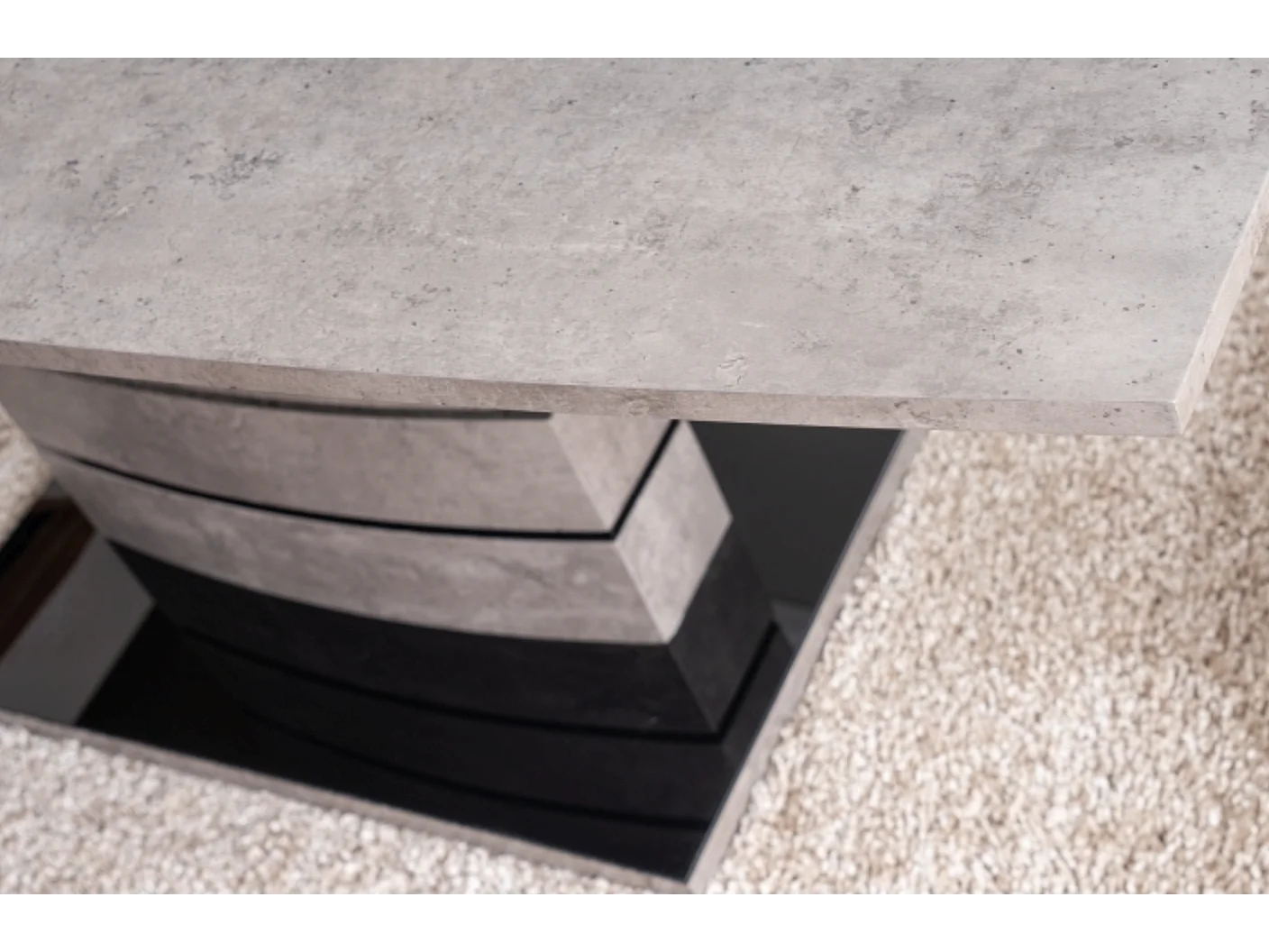 Table à manger extensible effet béton 140cm Klem