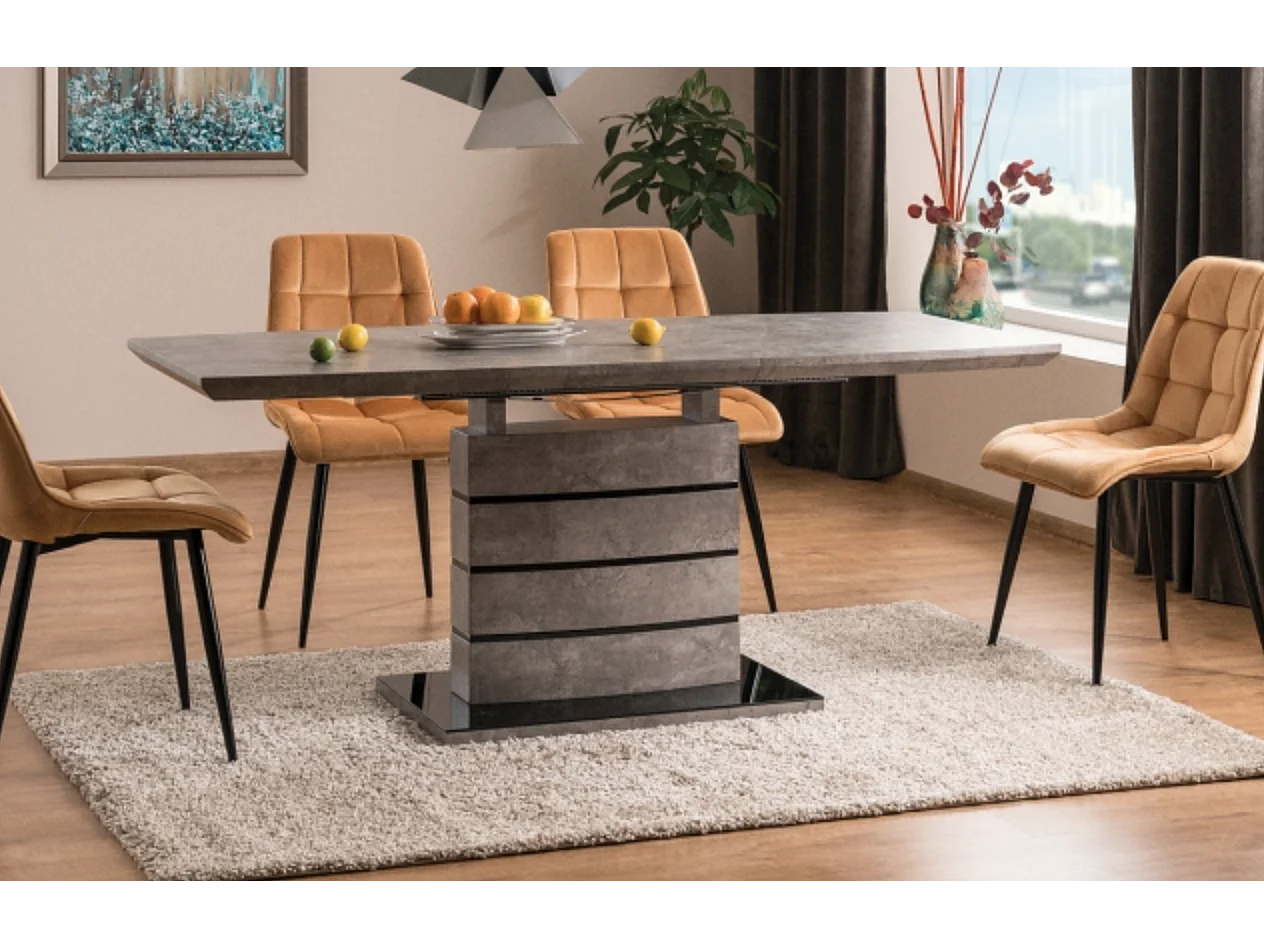 Table à manger extensible effet béton 140cm Klem