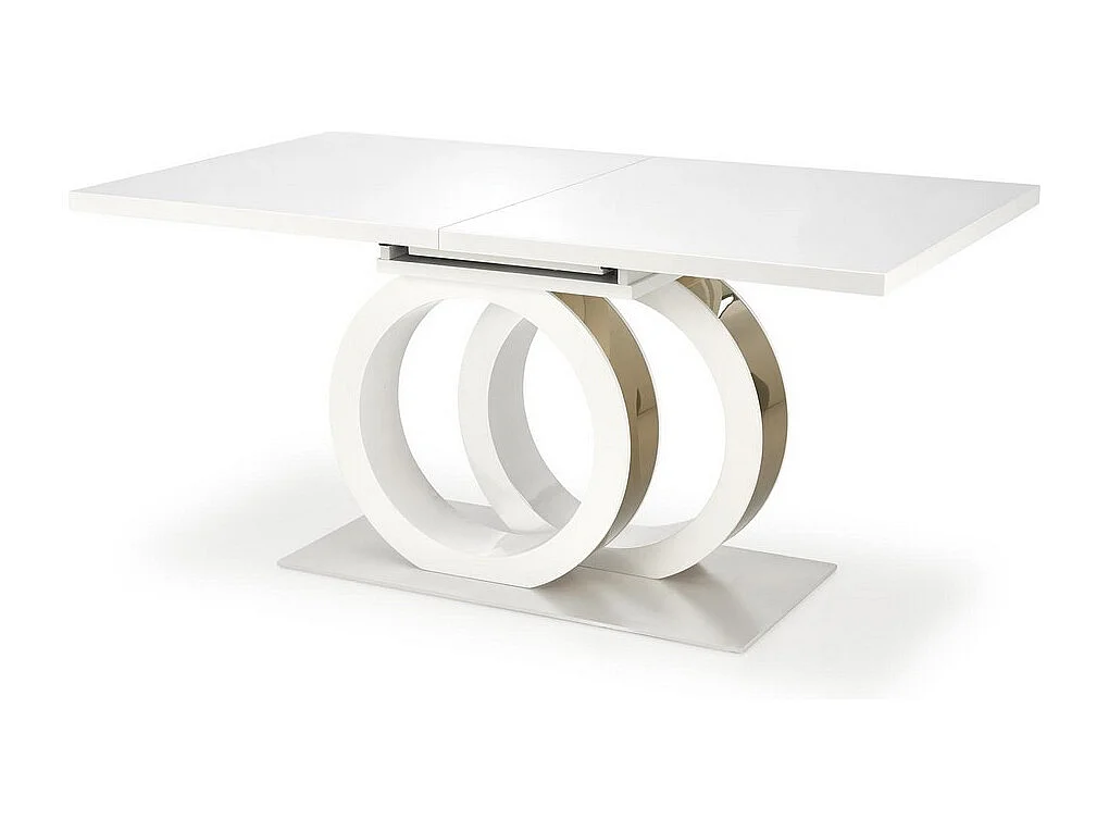 Table à manger extensible blanc laqué 160cm Goma