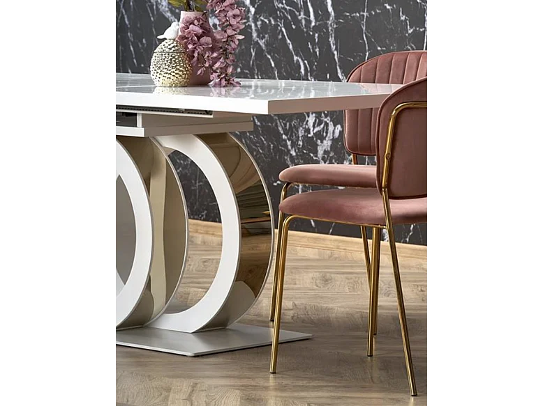 Tavolo da pranzo allungabile laccato bianco 160cm Goma