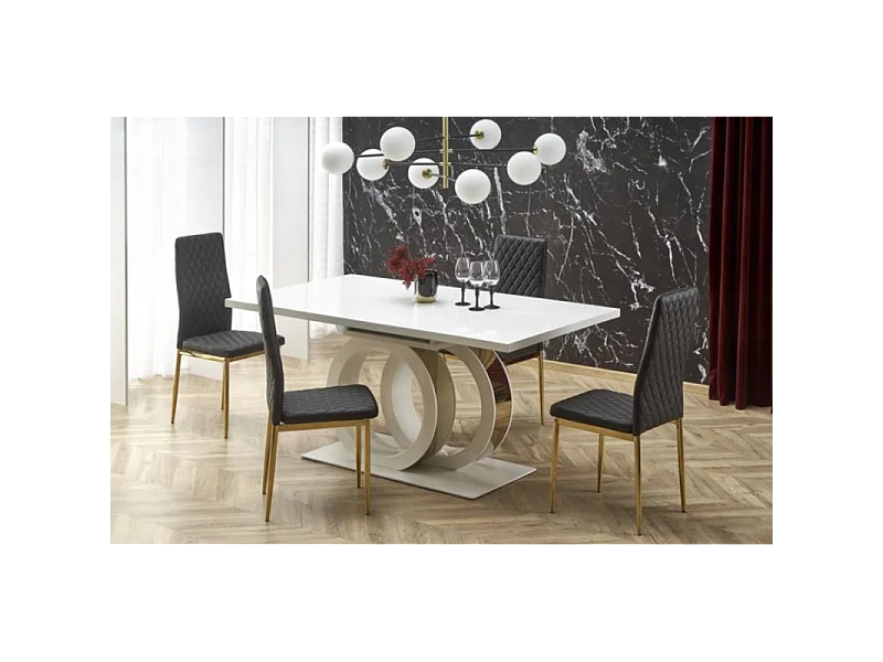 Tavolo da pranzo allungabile laccato bianco 160cm Goma