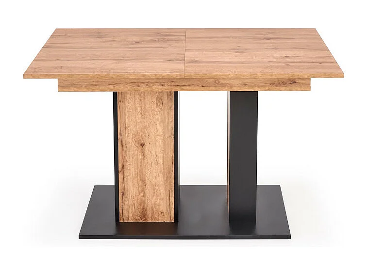 Table de salle à manger extensible aspect chêne avec pied central BELLE ILE