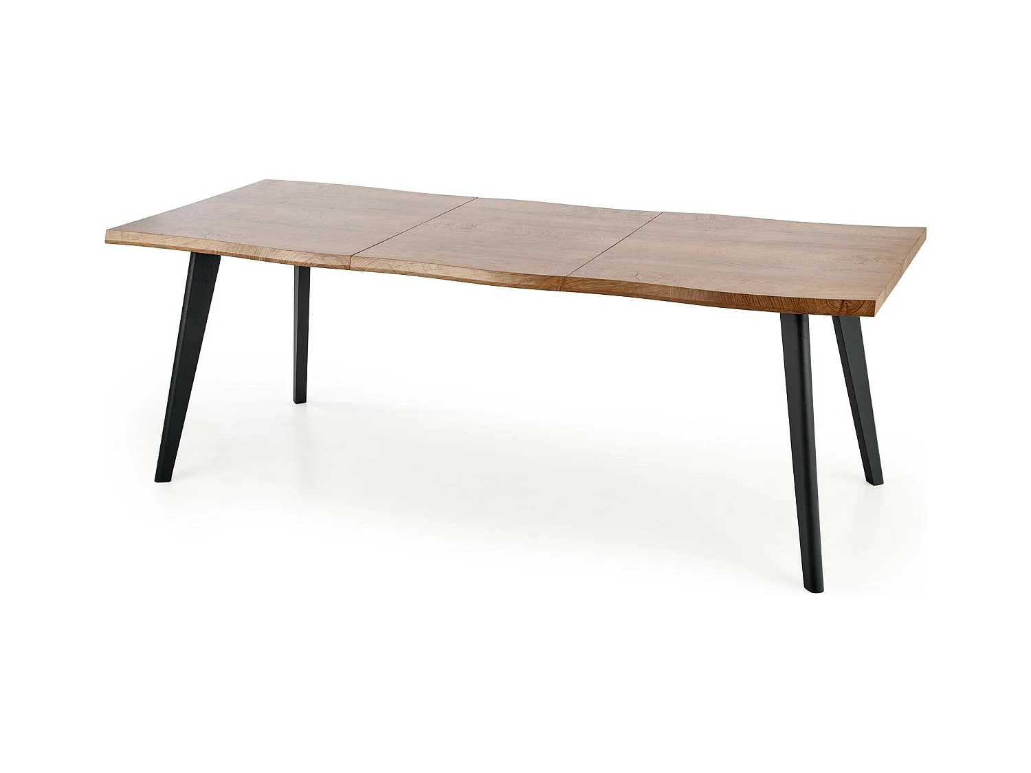 Mesa de comedor extensible de aspecto roble con patas de madera negra Milwaukee