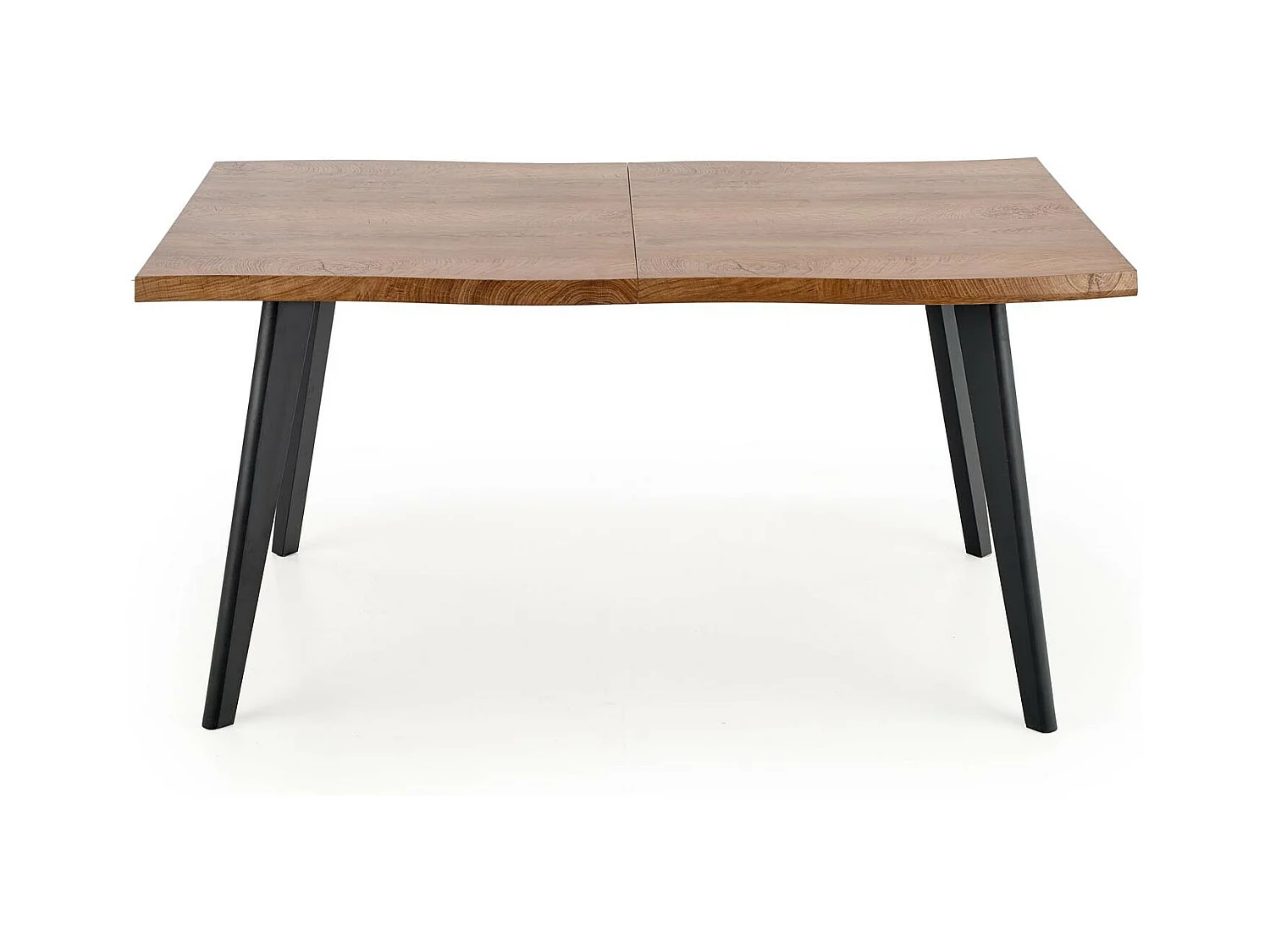 Mesa de comedor extensible de aspecto roble con patas de madera negra Milwaukee