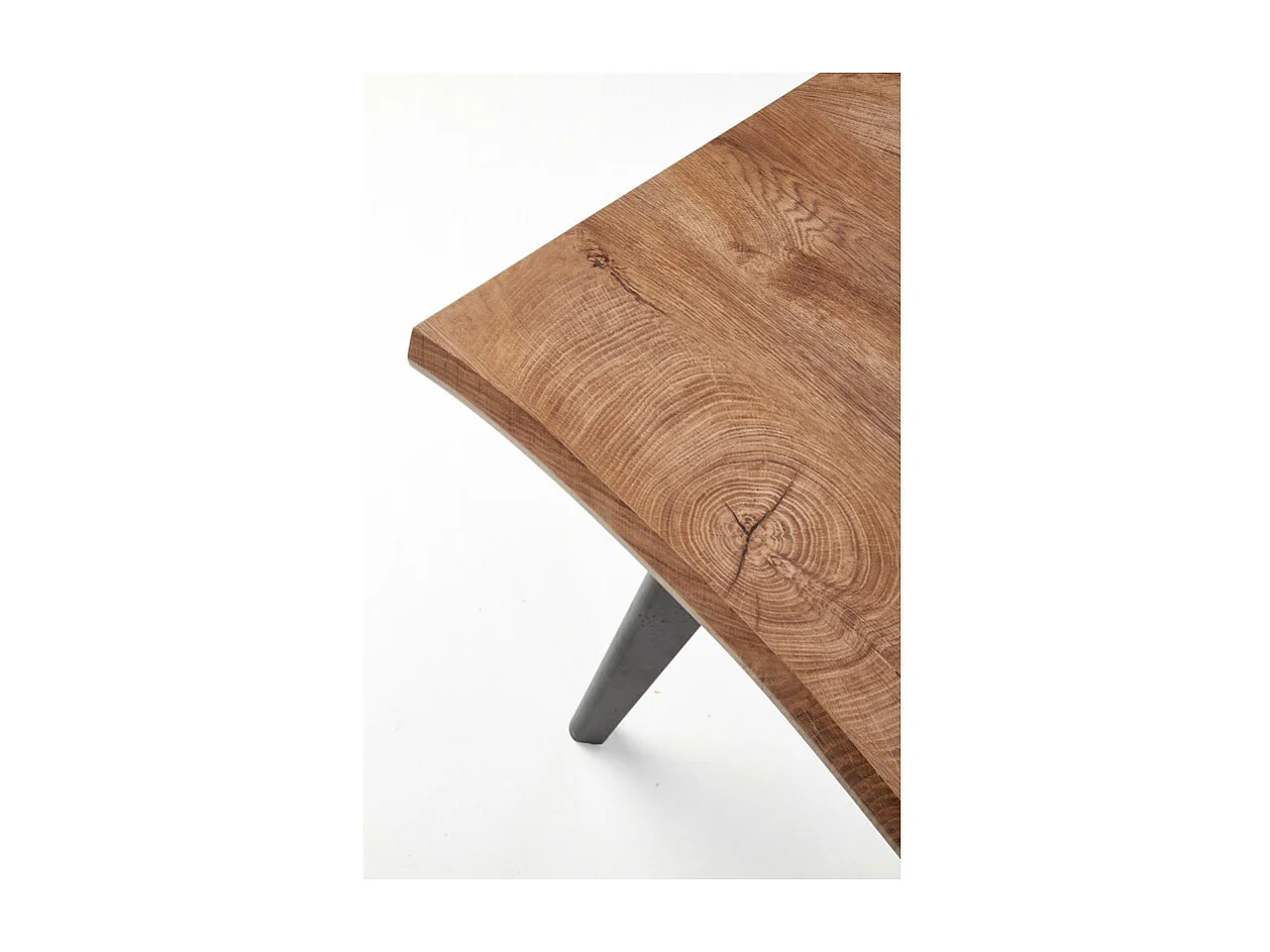 Mesa de comedor extensible de aspecto roble con patas de madera negra Milwaukee