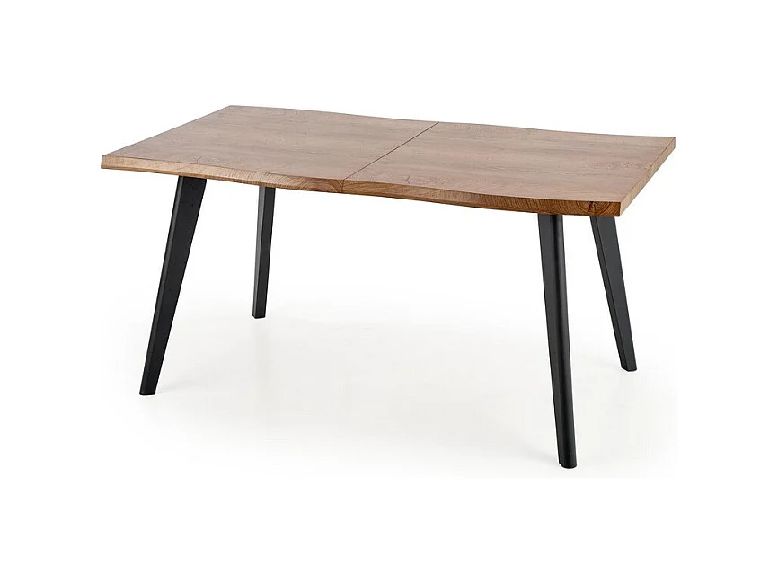 Table à manger extensible aspect chêne et pieds bois noir Milwaukee