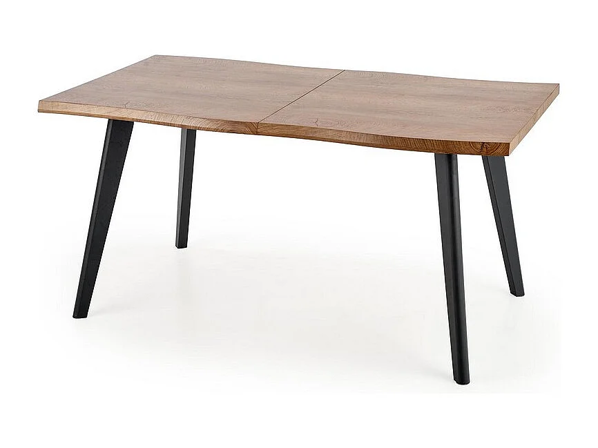 Table à manger extensible aspect chêne et pieds bois noir Milwaukee