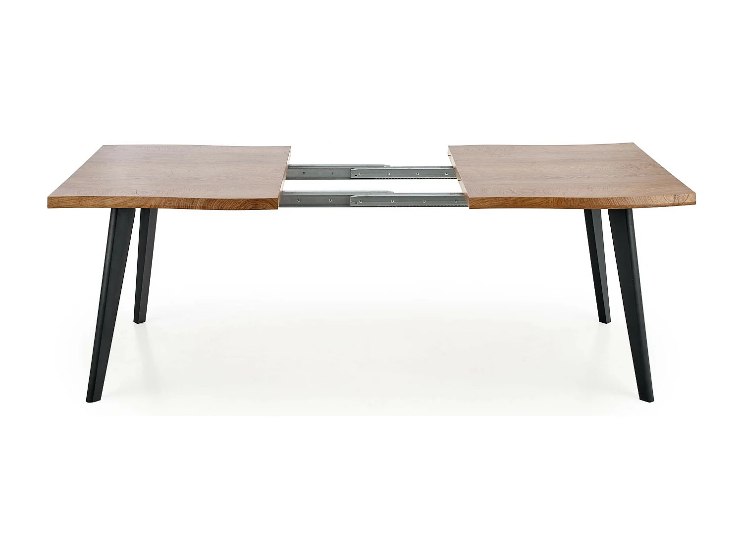 Table à manger extensible aspect chêne et pieds bois noir Milwaukee