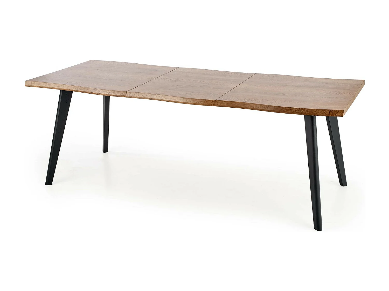 Table à manger extensible aspect chêne et pieds bois noir Milwaukee