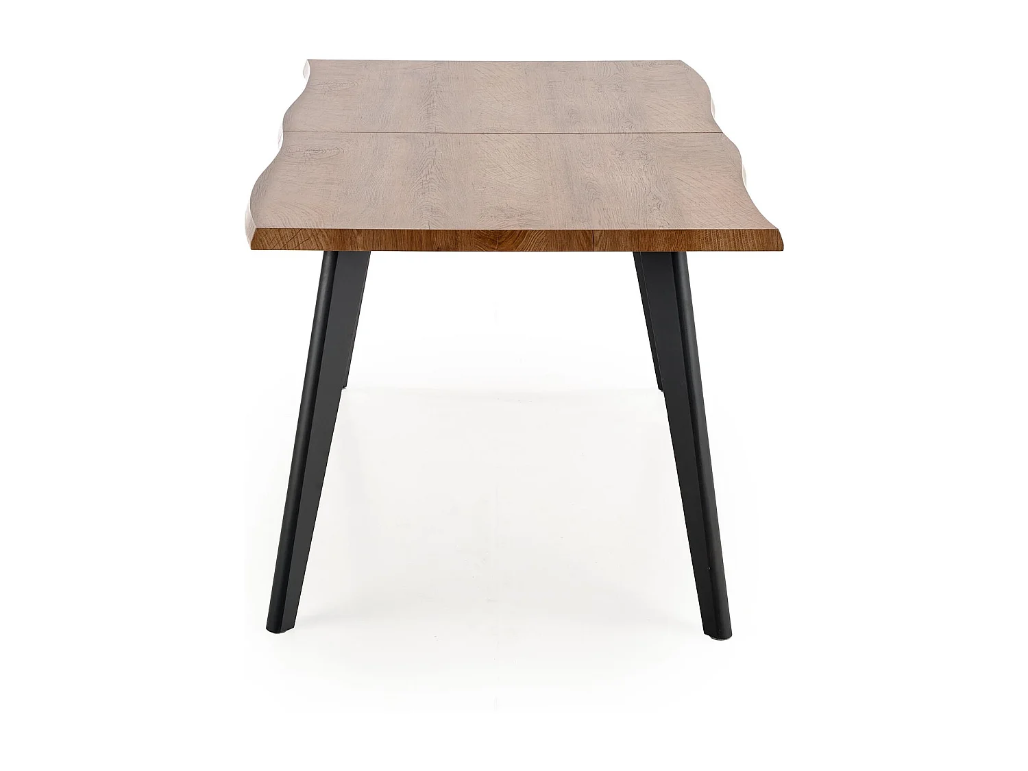 Table à manger extensible aspect chêne et pieds bois noir Milwaukee