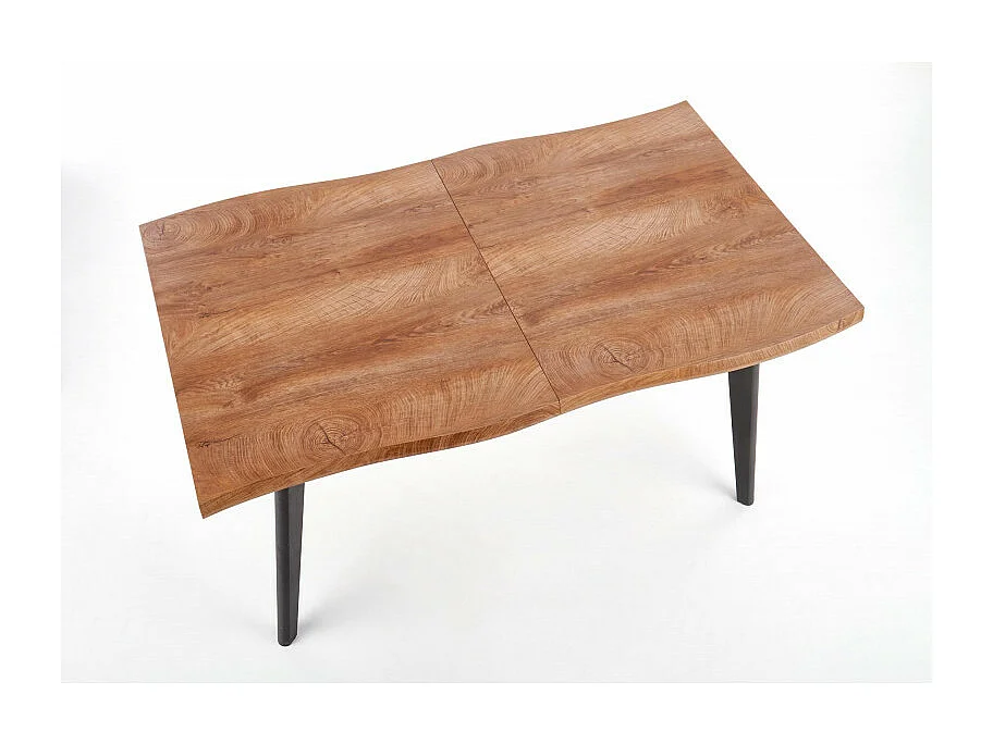 Table à manger extensible aspect chêne et pieds bois noir Milwaukee