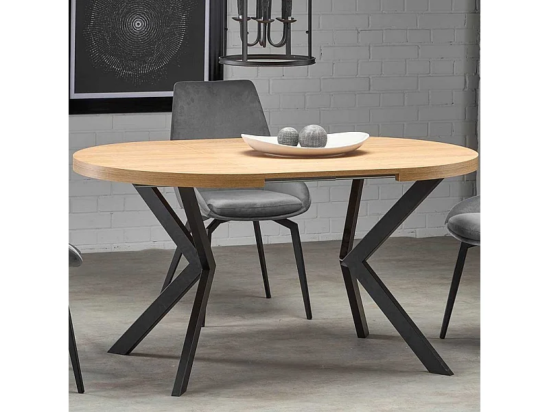 Tavolo da pranzo rotondo allungabile NORMA in rovere