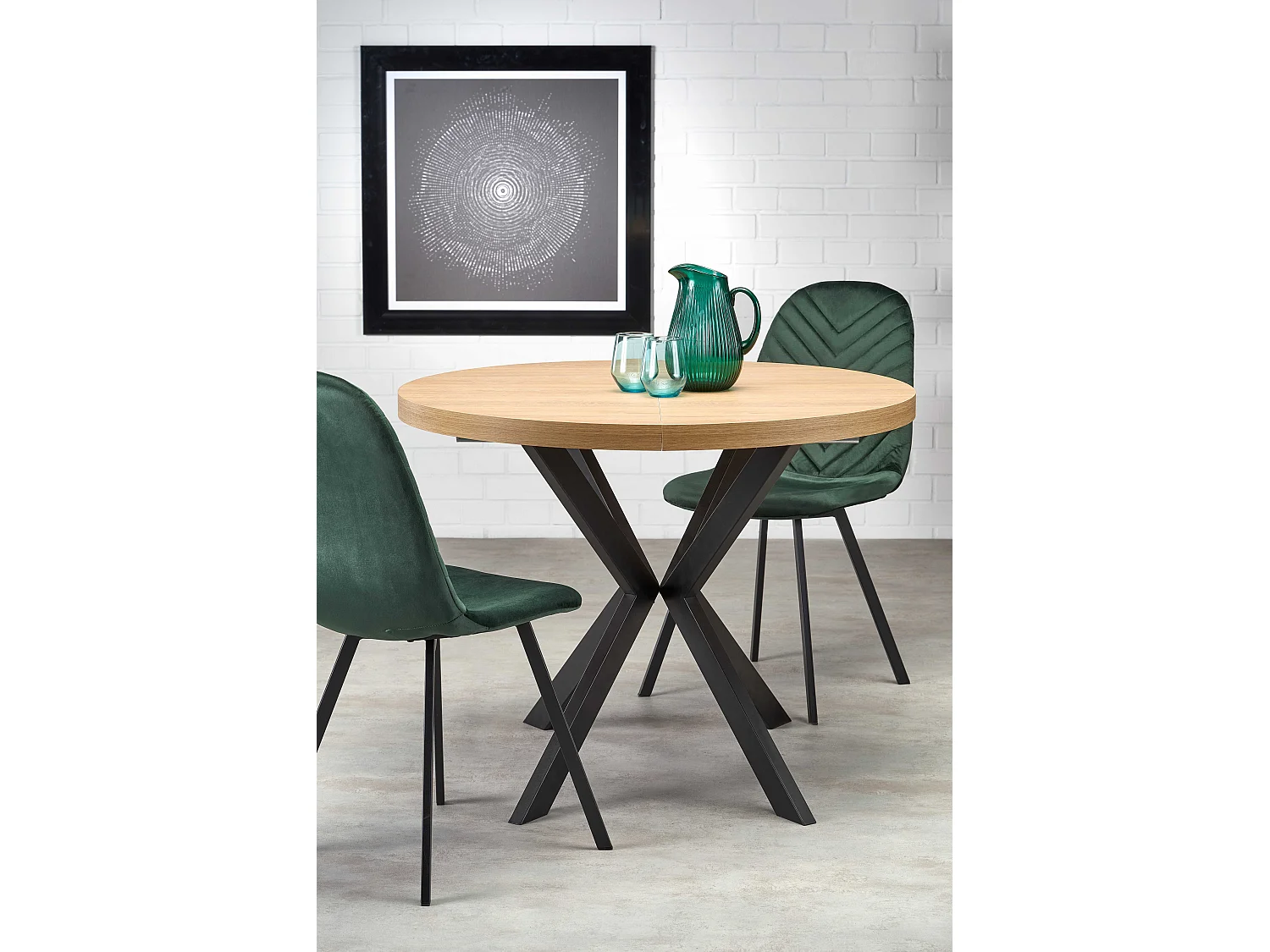 Tavolo da pranzo rotondo allungabile NORMA in rovere