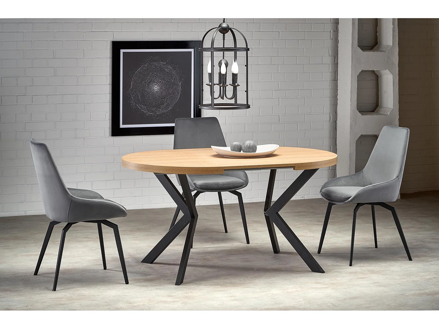 Tavolo da pranzo rotondo allungabile NORMA in rovere