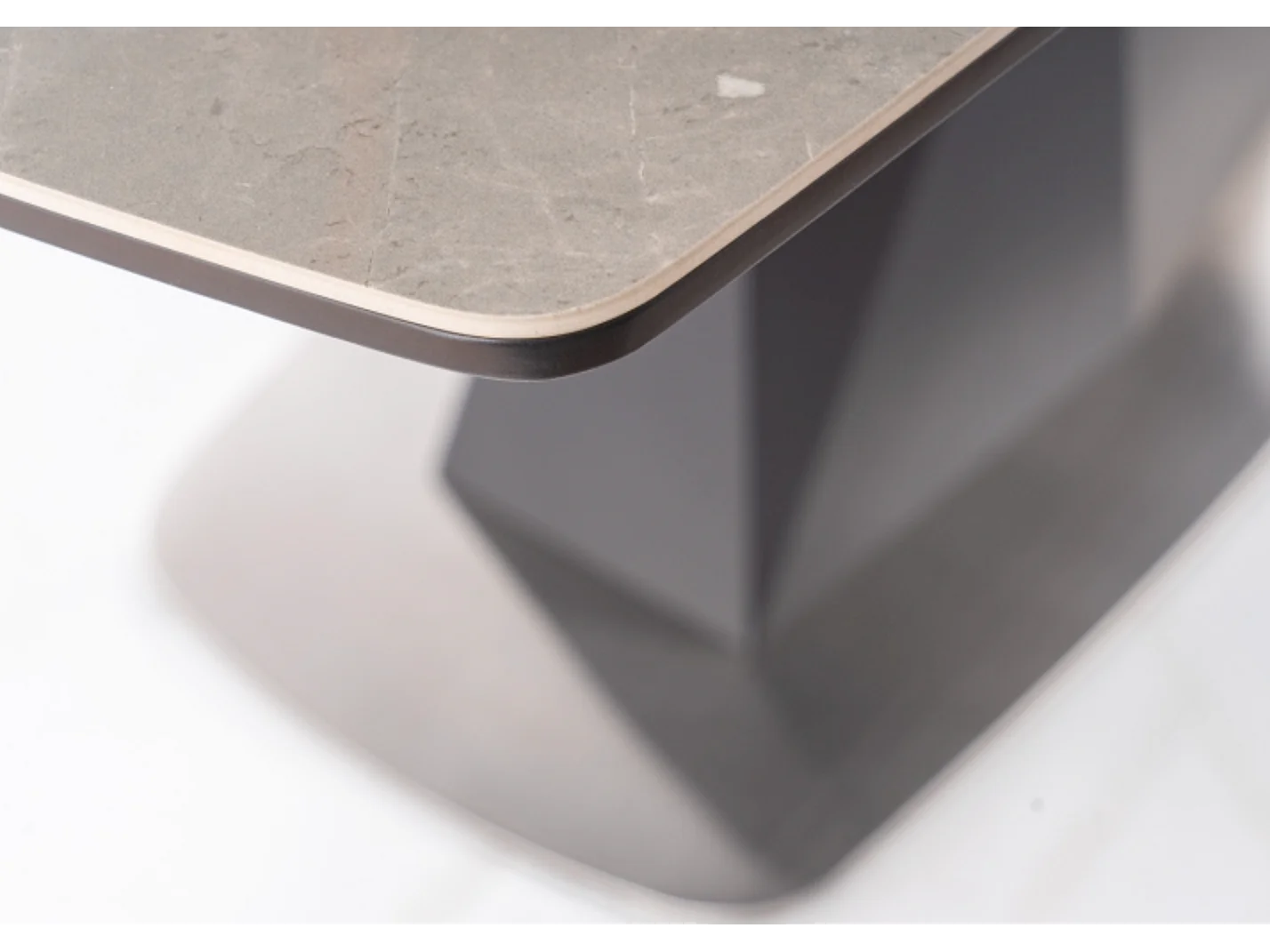 Table à manger design extensible marbre anthracite 160 cm Osmo