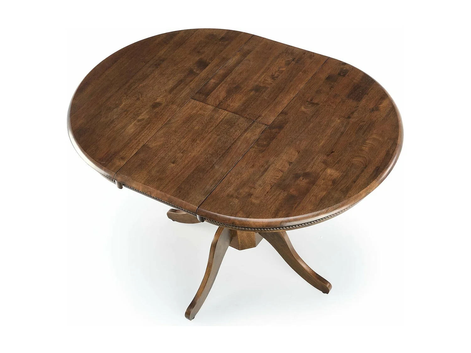 Mesa redonda extensible de nogal Walsor con pata central