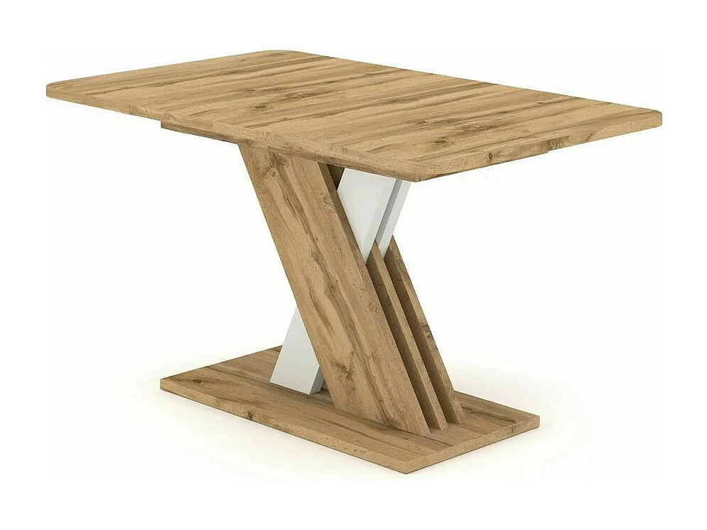 Mesa extensible MDF roble wotan & blanco 140cm Zest