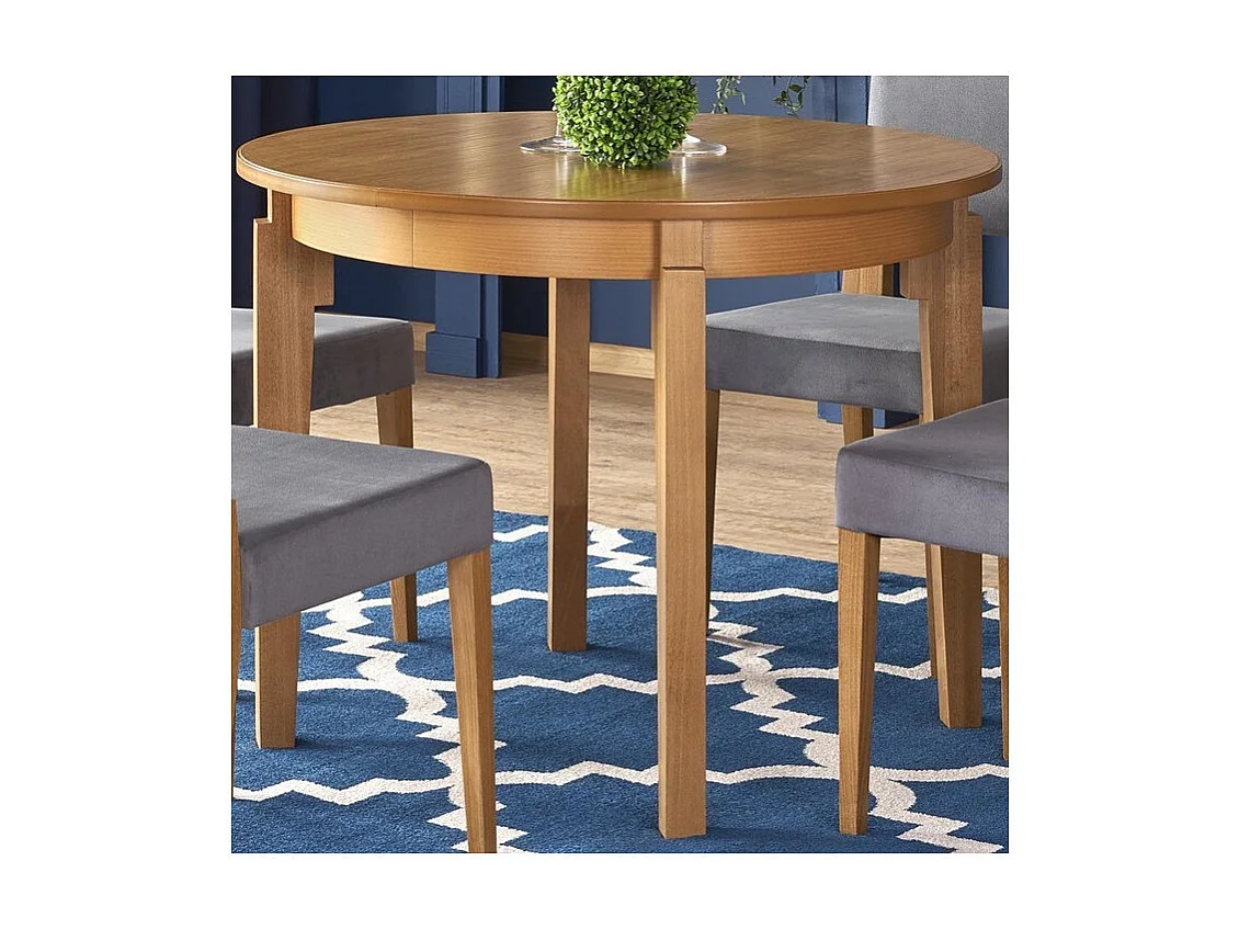 Table ronde extensible 100-200cm placage bois Cox